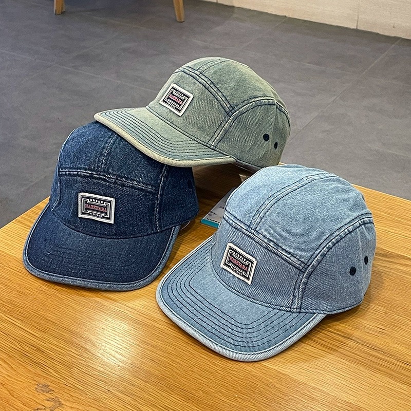 Corduroy Cap 5 Panel - Vintage Flat Brim Denim Baseball Caps